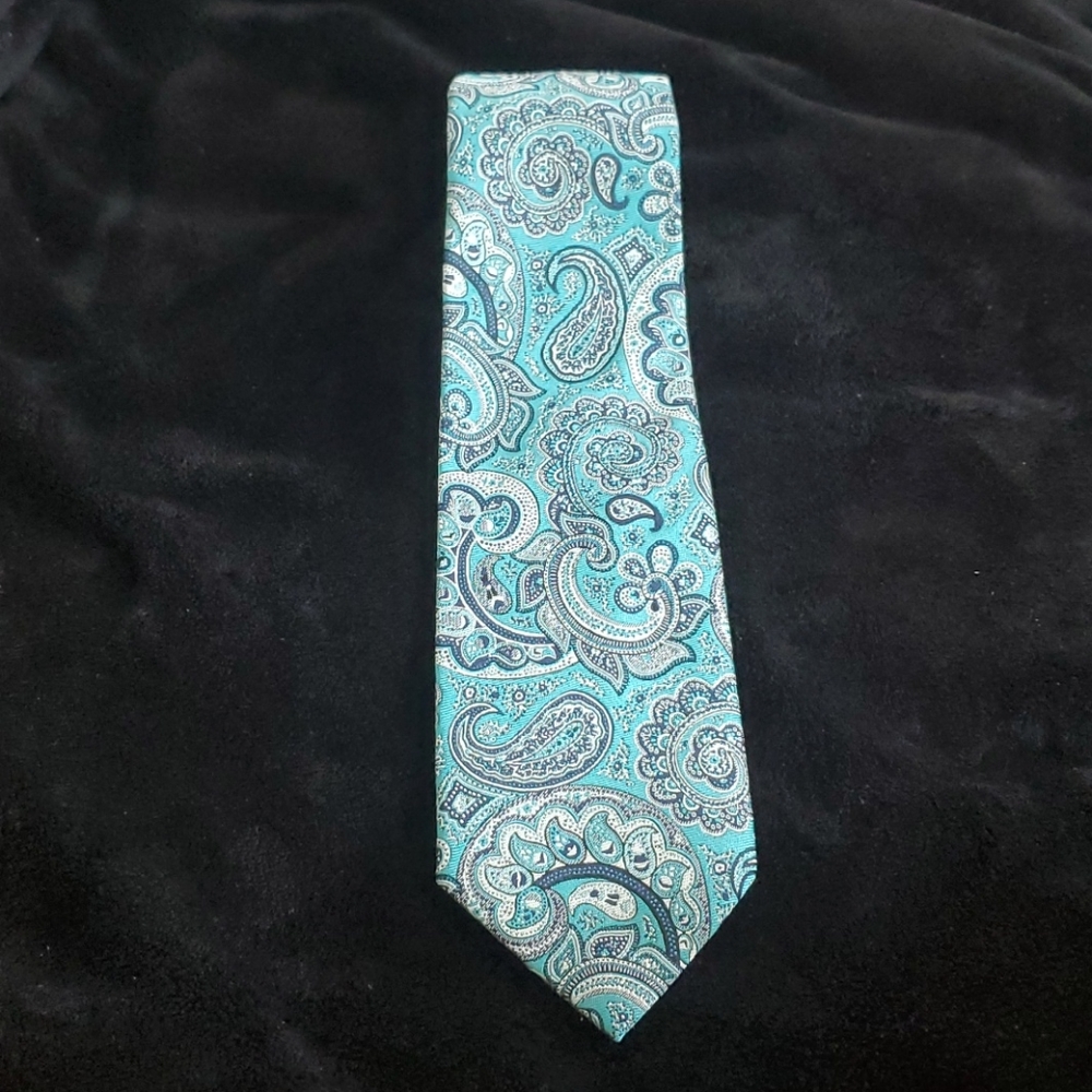 Paisley Patterned Tie - Blue and White By Vitorofolo